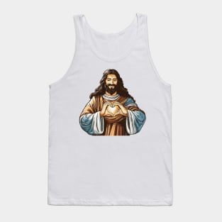 Jesus Christ making a heart with his hands Tank Top